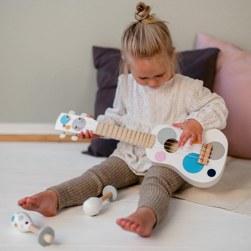 Kindsgut Musikinstrumenten-Set mit Gitarre Rasseln und Tamburin, umweltfreundliches Material, frei v