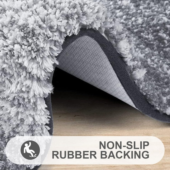 Homaxy Weich Badezimmerteppich 60x120 cm, rutschfest waschbar Badematte Flauschige Hochflor Badteppi