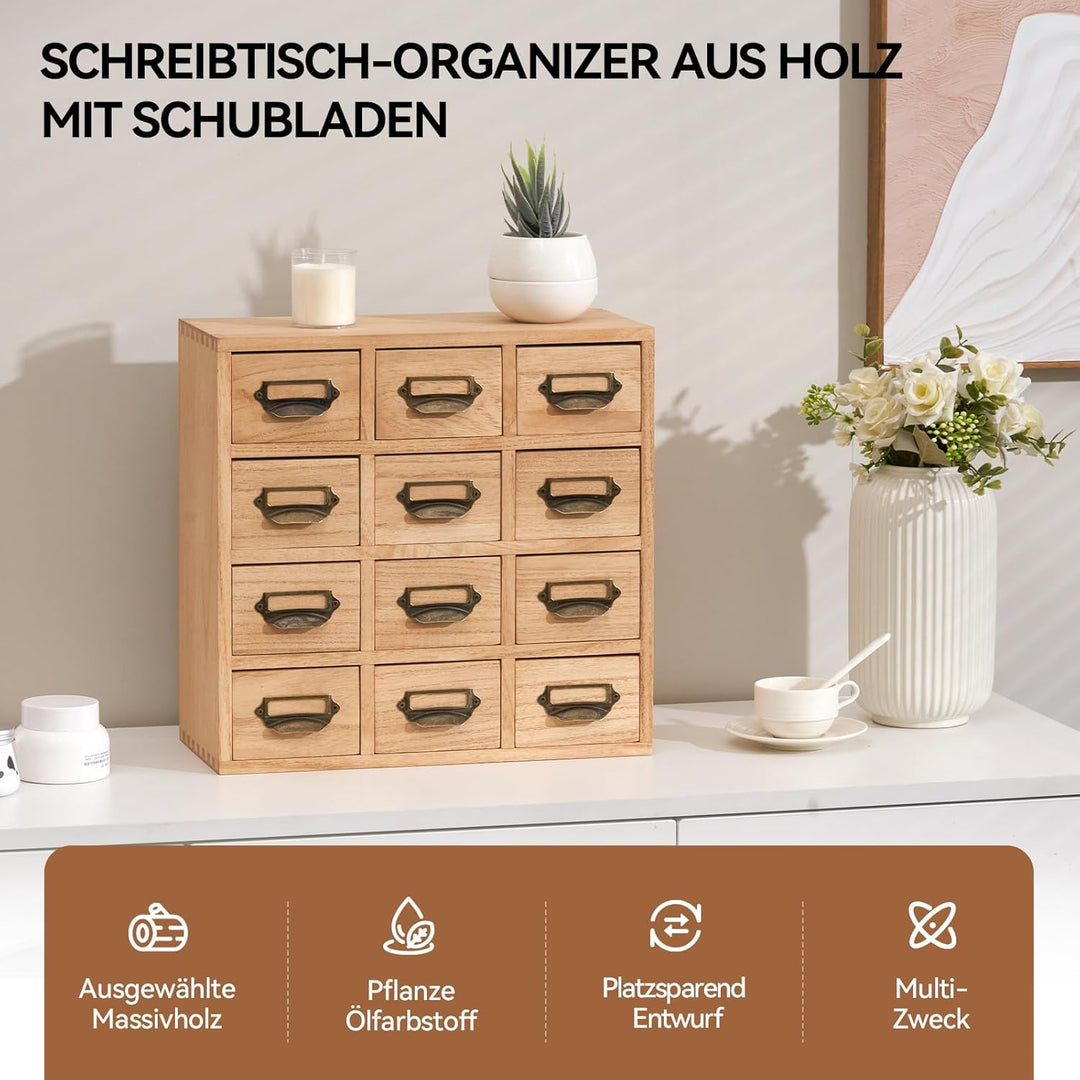 KIRIGEN Holz Schublade Organizer Desktop Storage Cabinet Box Schubladen für Home Office Desk Organis