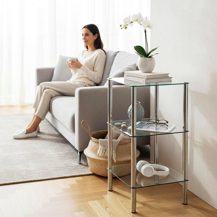 HAKU Möbel Regal, Metall, chrom, B 39 x T 39 x H 77 cm 39 x 39 x 77 cm Chrom, 39 x 39 x 77 cm Chrom