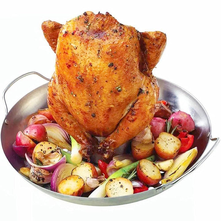 Edelstahl-Bier-dose Hühnerhalter BBQ Roaster Cooker Stand - Vertikal Grill Zubehör - Grill Rauch-Rac