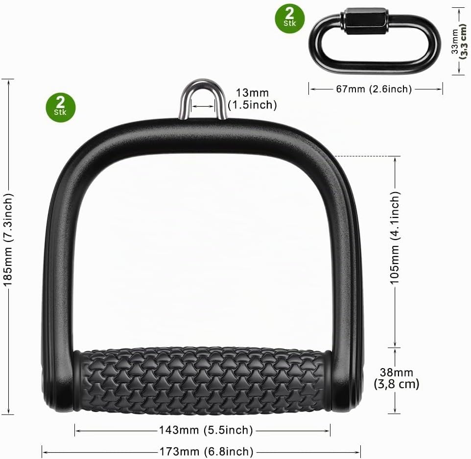 BeneLabel Kabelzug Griff, Latzug Handriff Triceps 2er Fitness Seilzug Einhandgriff Ergonomische Gym