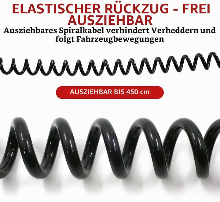 Elektrowendel Adapter 24V 15-polig auf 2X 7-polig Spiralkabel für LKW Anhänger Zugmaschine Trailer K