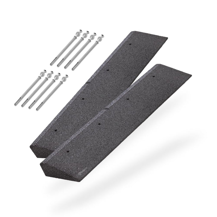 bepco Bordsteinrampe 2er Set (2 Stück) - 100 cm, Verschiedene Höhen, aus Gummi (schwarz), Auffahrram