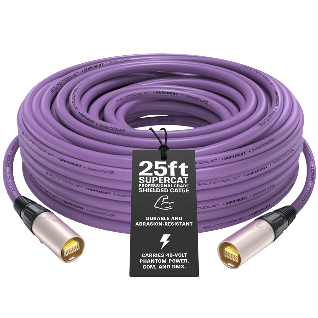Sound Tools SuperCAT Professional Grade geschirmtes CAT5e etherCON Kabel, flexible PU-Ummantelung, N