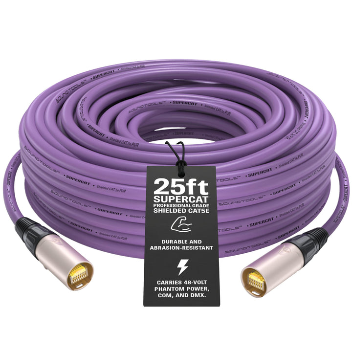 Sound Tools SuperCAT Professional Grade geschirmtes CAT5e etherCON Kabel, flexible PU-Ummantelung, N