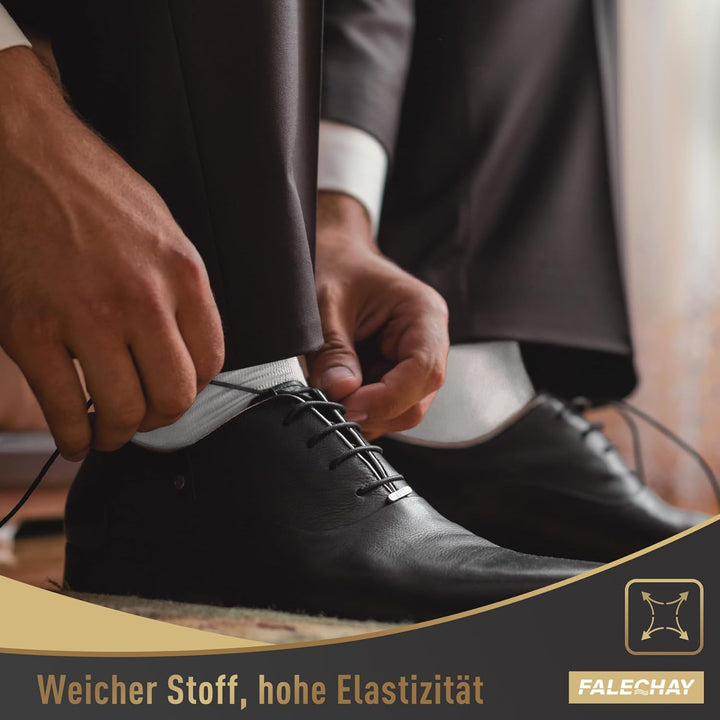 Falechay Herren Socken 12 Paar Sportsocken Classic Schwarz Atmungsaktive Baumwolle 35-38 Weiss*12, 3
