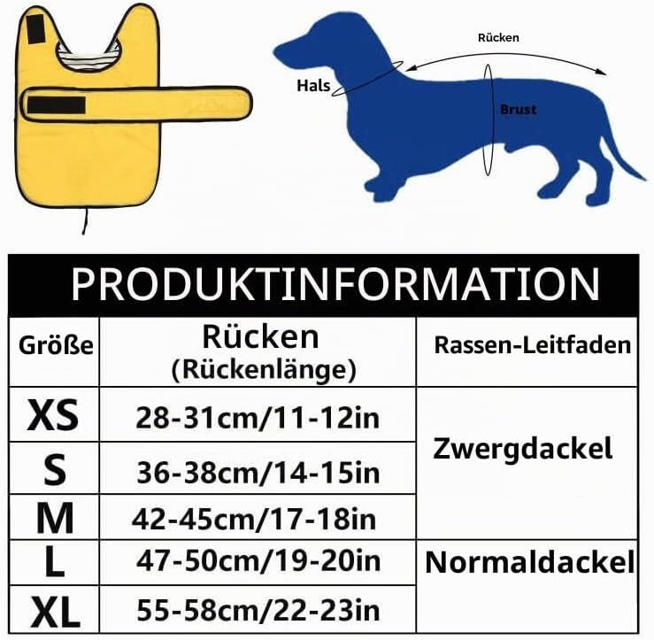 Geyecete Hunde Regenmantel,Einstellbar Wasserdicht Hundejacke für Dackel,Regenmantel mit reflektiere