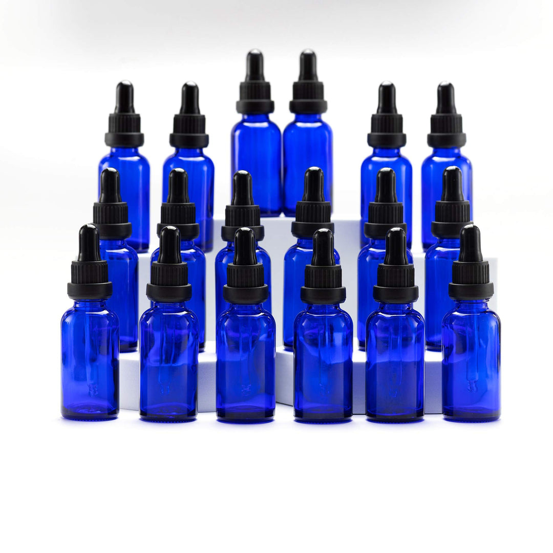 YIZHAO Pipettenflasche 30ml Blau, Apothekerflasche mit [Dropper Pipette Glas], Tinktur Flaschen für