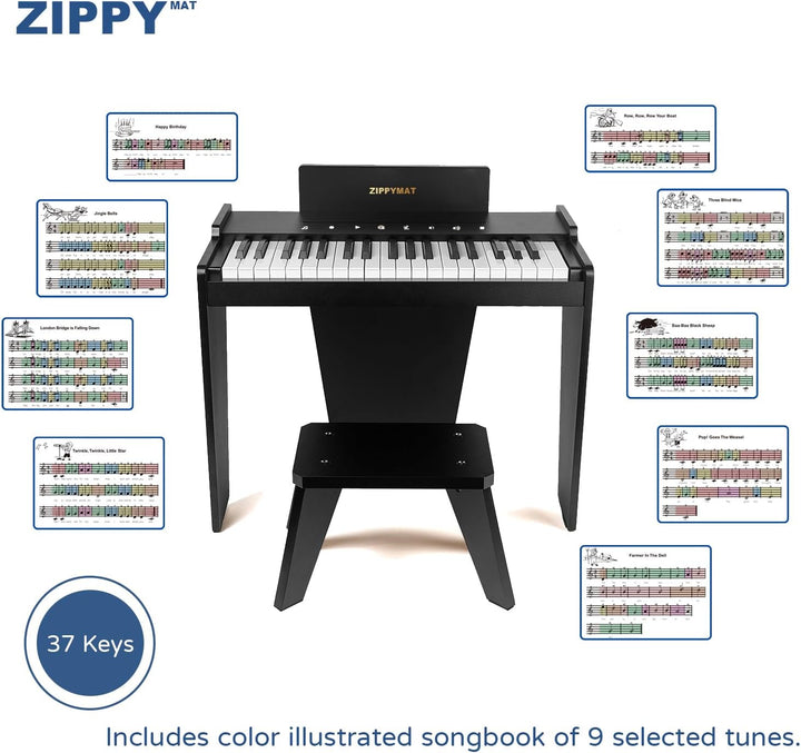 Kinderklavier, 37 Tasten Digitalpiano für Kinder, berührungsempfindliches Bedienfeld, Lautstärke ein