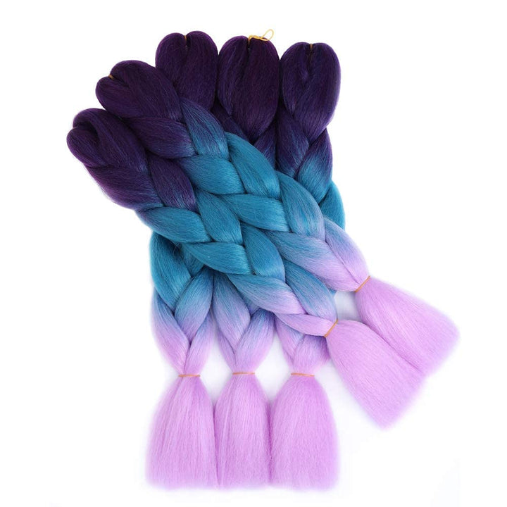 LDMY Kunsthaar Zum Einflechten-6pcs/pack Braids Synthetic Colorful Braiding Hair Extensions 24inch J