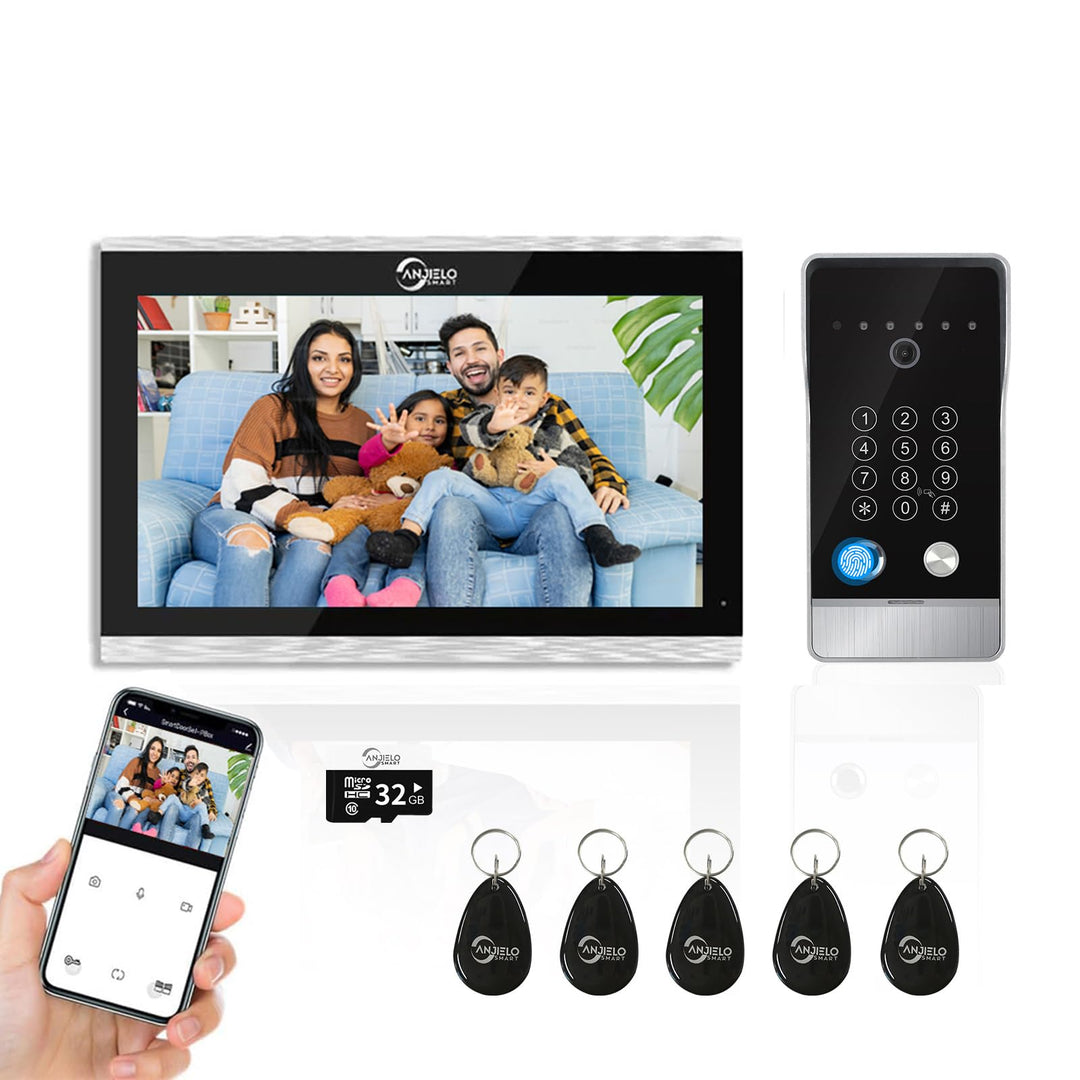 Tuya Video Türklingel Wohnung Gegensprechanlage, WiFi 10-Zoll-Touchscreen-Monitor mit Wired 1080P Tü