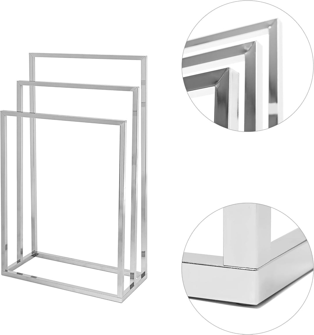 Relaxdays Handtuchständer H x B x T: ca. 82,5 x 46 x 21 cm Handtuchhalter aus verchromtem Metall in