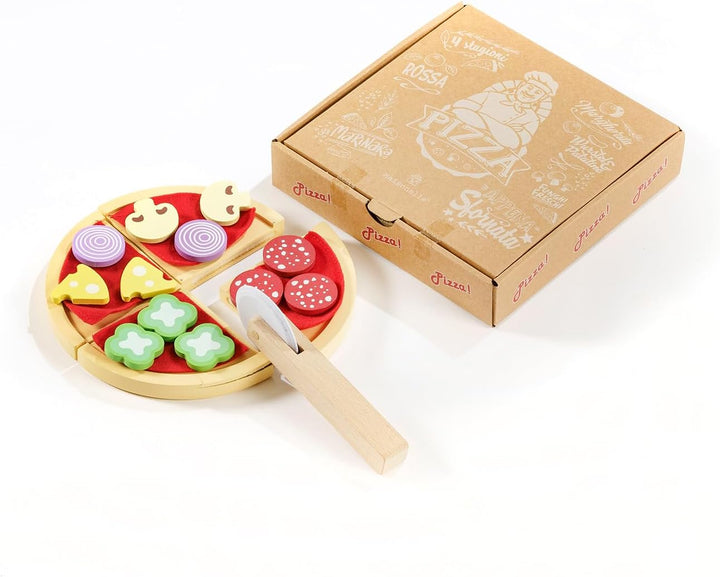 Maisonelle Nature - Pizza Take Away aus Holz Spielzeug für Kinder
