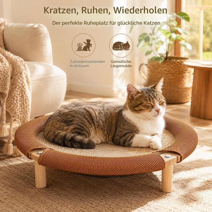 Kratzbrett Katzen,2-in-1 natürliches Jute-Katzenkratz-Kratz-Pad, Katzenliege, Kratzmöbel für alle Ka