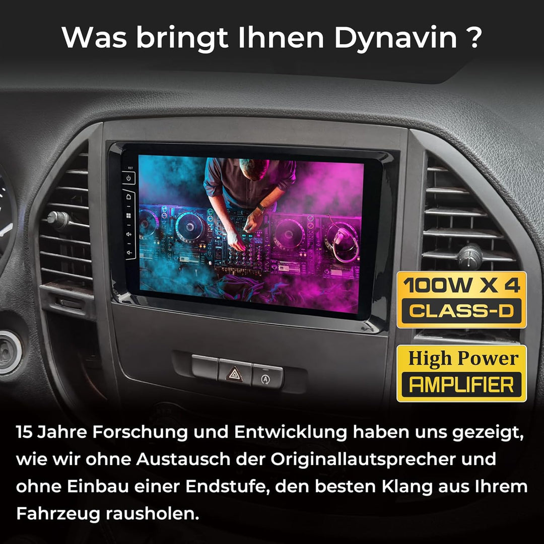 DYNAVIN Android Autoradio Navi für Mercedes Sprinter Vito Viano A Klasse: 9 Zoll OEM Radio mit Wirel
