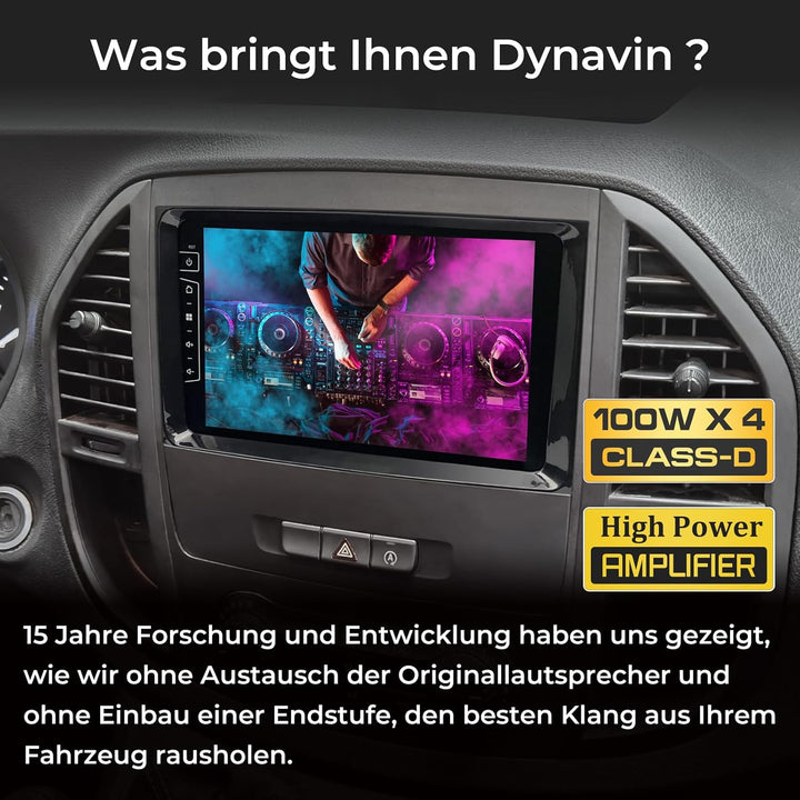 DYNAVIN Android Autoradio Navi für Mercedes Sprinter Vito Viano A Klasse: 9 Zoll OEM Radio mit Wirel