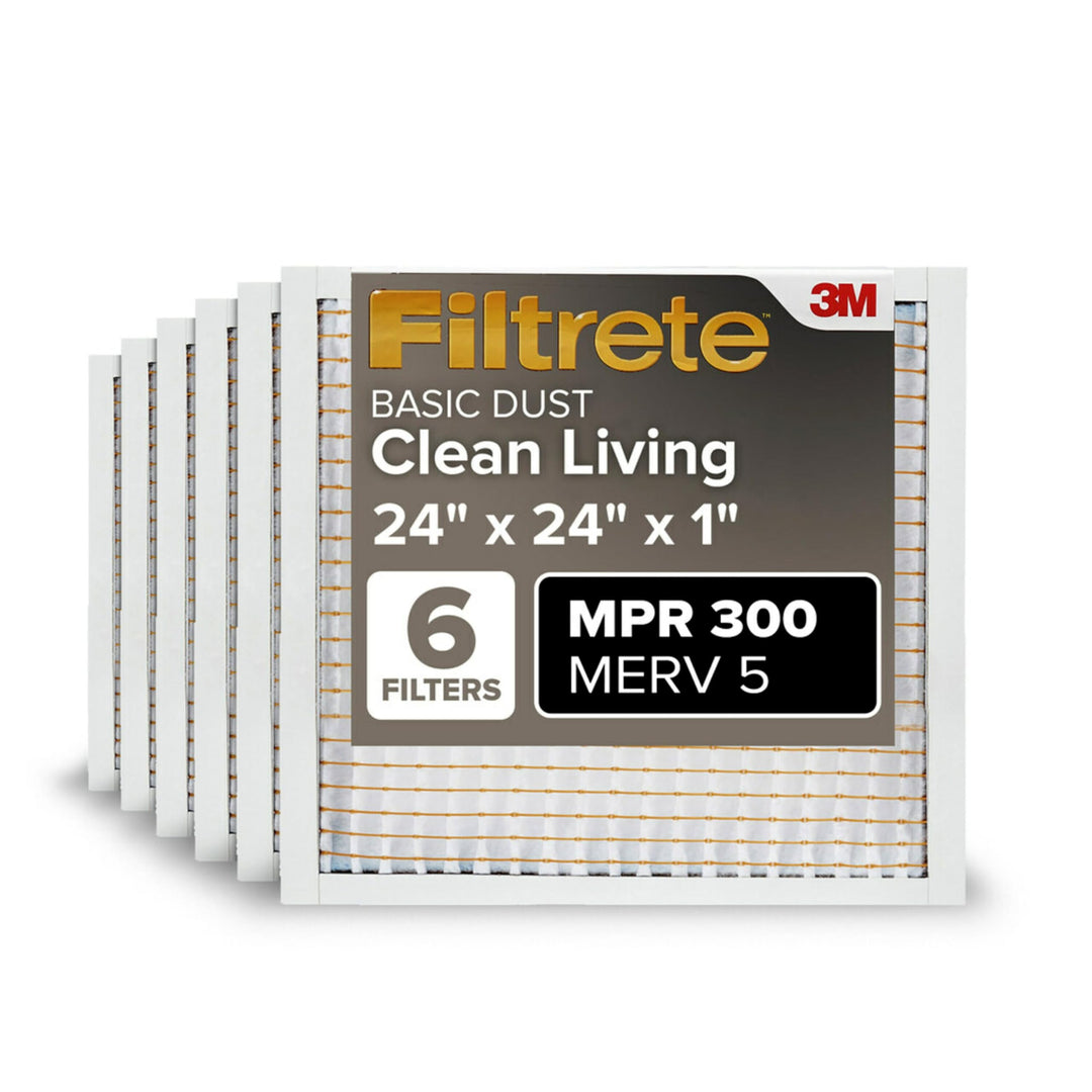 Filtrete 24x24x1, AC Ofenluftfilter, MPR 300, Clean Living Basic Dust, 6er-Pack (genaue Masse 23,81