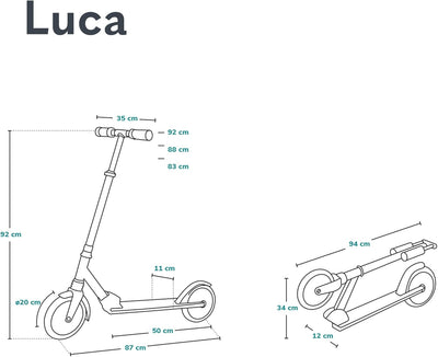 LIONELO Luca Klappbarer Roller für Kinder und Erwachsene bis 100kg Verstellbar und leicht nur 4kg Ro