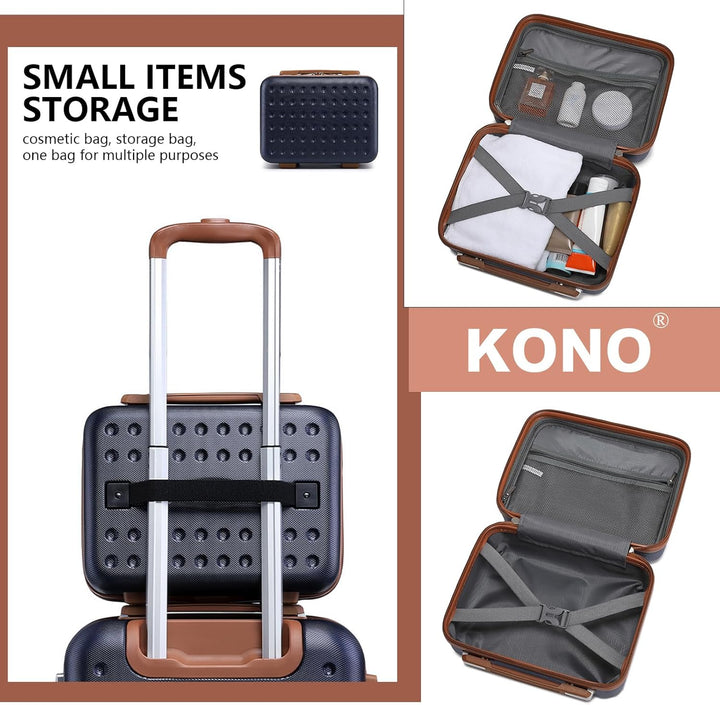 KONO Kosmetikkoffer Schminkkoffer Leicht Handgepäck Tragbar Beautycase Damen 100% ABS Make Up Koffer