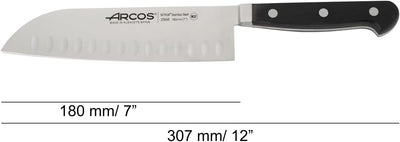 Arcos 256600 Serie Clasica - Santoku Messer Messer Asiatischer Art- Klinge aus Nitrum geschmiedetem