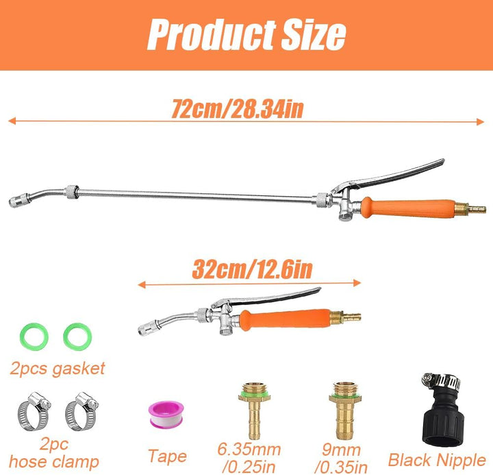 Hojalis Sprühstab-Ersatz, 72cm Garten Giessstab Metall, mit Universeller Messingersatz 3/8" und 3/4"