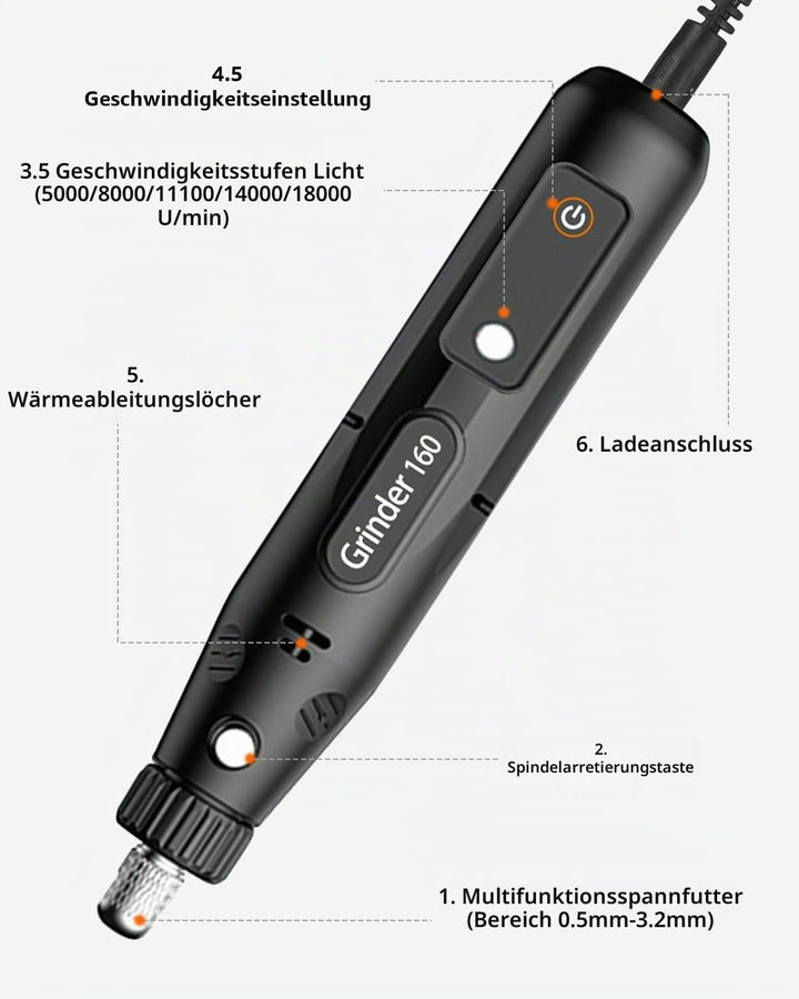 Multifunktionswerkzeug, Rotationswerkzeug Set mit 104 Zubehör,5 Einstellbare Geschwindigkeiten, Mini