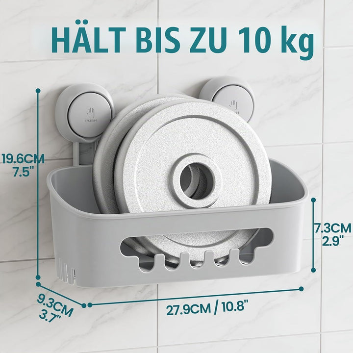 TAILI Duschablage Badregal Saugnapf Ohne Bohren Duschorganizer Duschregal Saugnäpfe Duschgel Halteru