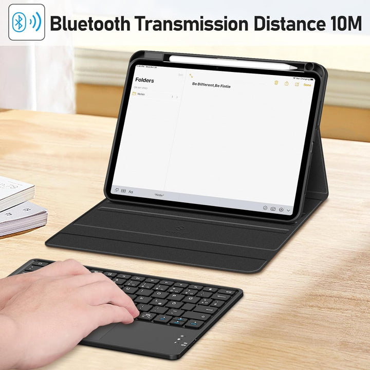 FINTIE Tastatur Hülle für iPad Pro 11 Zoll 2025/2024 (M5/M4), Soft TPU Rückseite Schutzhülle mit Sti