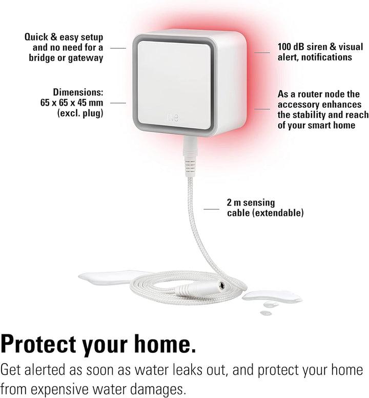 Eve Outdoor Cam (White Edition) – Smarte Überwachungskamera & Water Guard - Smarter Wassermelder, 2m