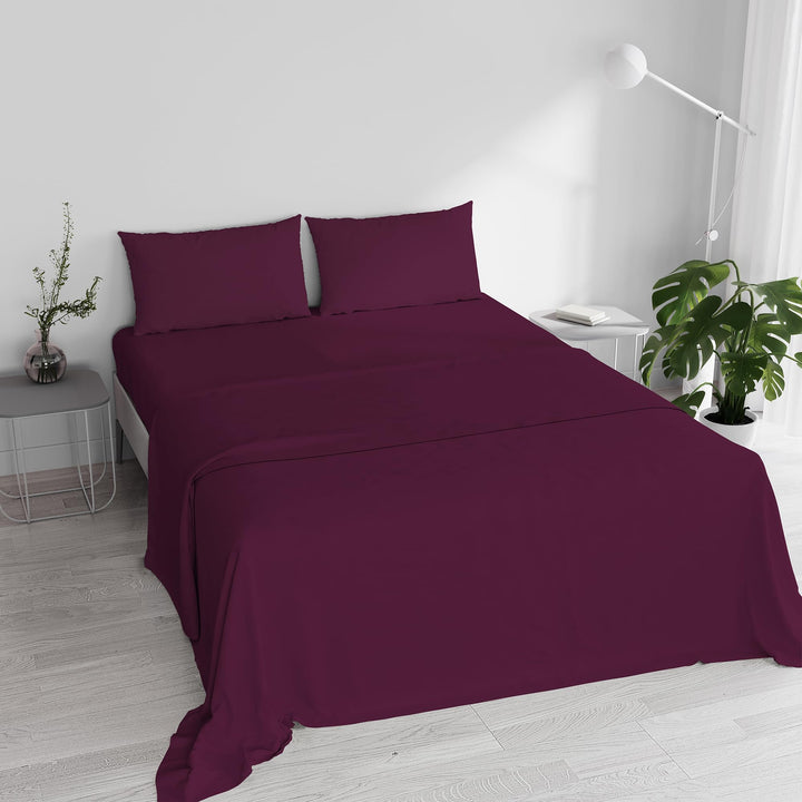 Italian Bed Linen maxcolor Bedding Pflaume 240 x 300 cm Pflaume, 240 x 300 cm Pflaume