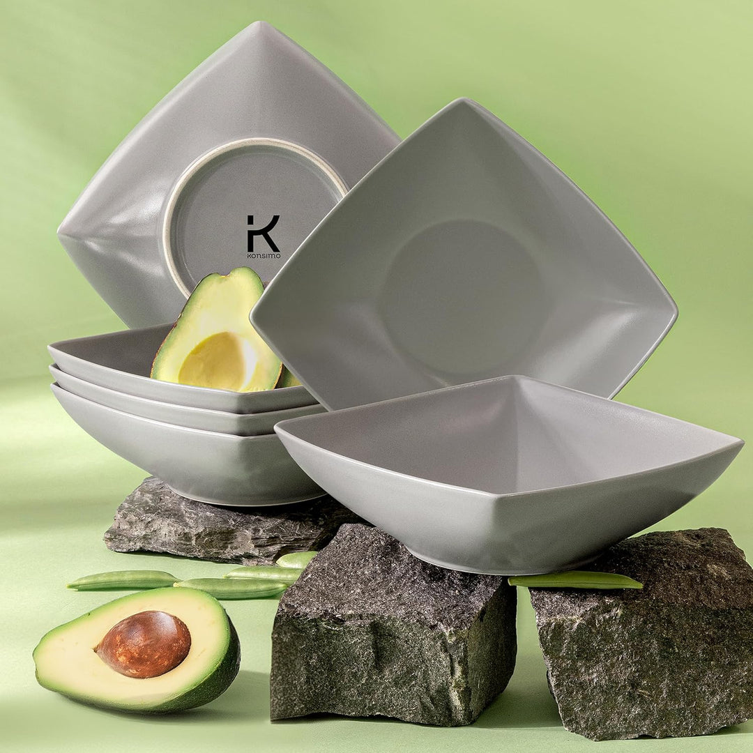 Konsimo. Elegant Suppenteller Set 6er - Schale aus Keramik - Pastateller und Tiefteller für 6 Person