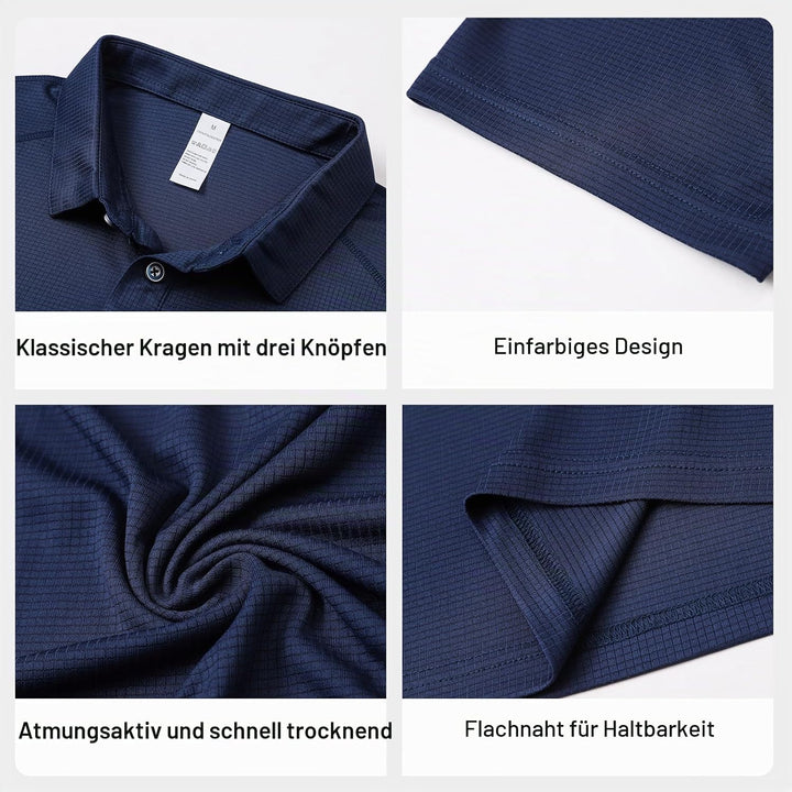 HUAKANG 3er Pack Poloshirt Herren Kurzarm Schnelltrocknend Atmungsaktives Tennis Poloshirt Herren So