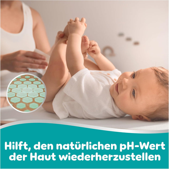 Pampers 99% Water Baby-Feuchttücher, 18 Packungen mit 60 Feuchttüchern = 1080 Baby-Feuchttücher, lei