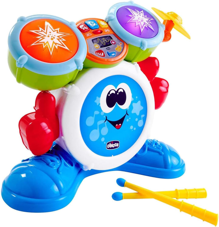 Chicco Rock Band Drums, Kindertrommeln, aufrüstbare elektronische Musikinstrumente mit 4 Arten von M