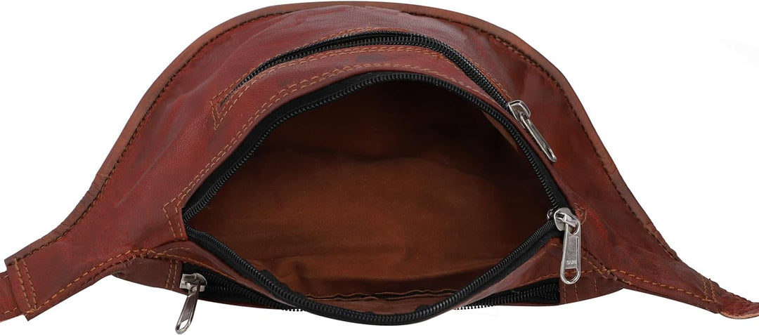 Gusti Gürteltasche Leder - Richard Damen und Herren Bauchtasche Hüfttasche Festivaltasche Vintage Br