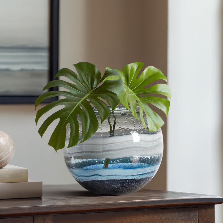 Torre & Tagus Andrea Handgefertigte Vase aus Glas mit Wirbel, für Heimdekoration, Wohnzimmer, Tafela