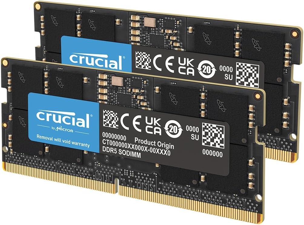 Crucial RAM 64GB Kit (2x32GB) DDR5 5600MHz (oder 5200MHz oder 4800MHz) Laptop Arbeitsspeicher CT2K32