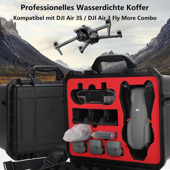 Professioneller Koffer für DJI Air 3S und DJI Air 3 Fly More Combo Wasserdicht Tasche Koffer Case fü