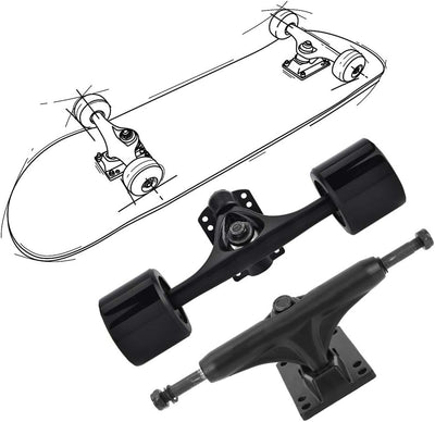 Alomejor 2 Stücke Professionelle Skateboard Brücke Bracke für Skateboard Riemenantrieb 4 Rad Longboa