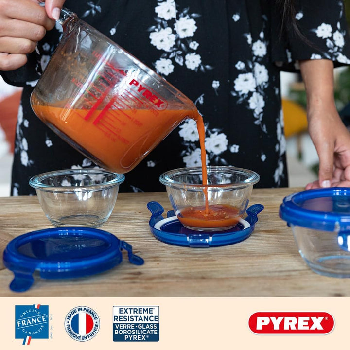Pyrex – Messkrug aus strapazierfähigem Glas, Glas, durchsichtig, Set 3 pièces 3 Stück (1er