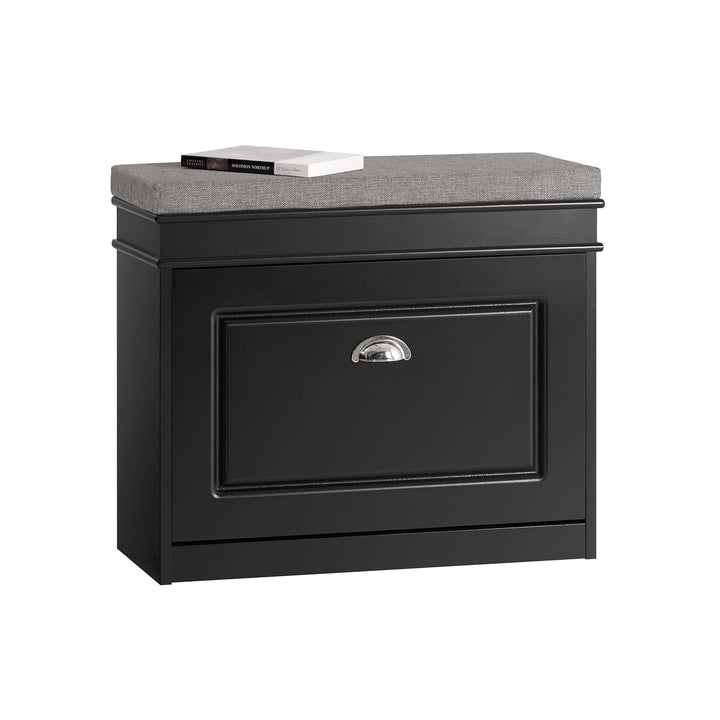 SoBuy Schuhbank mit Sitzkissen und Stauraum Schuhschrank mit Klappe, Schuhregal schmal platzsparende