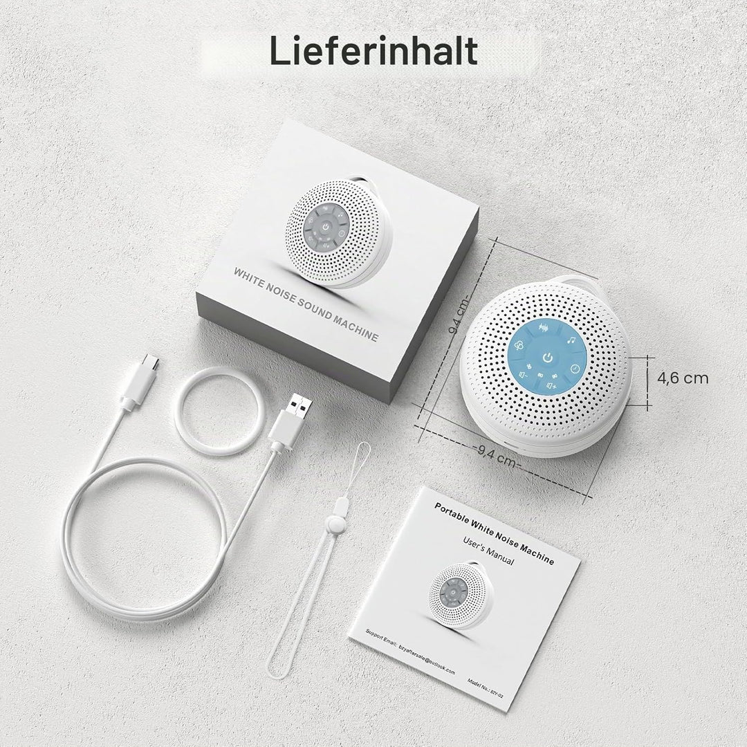 White Noise Machine Baby, Einschlafhilfe Babys mit 2000mAh Akku,Portable Sound Machine for Adults,21