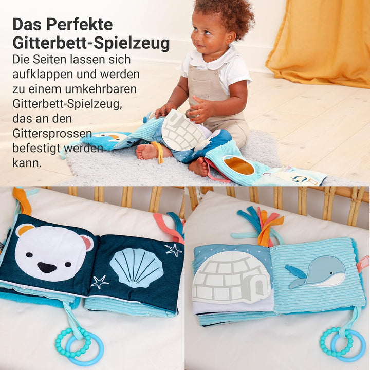 Little Big Friends Soft Activity Book 2 in 1 | Stoff Fühlbuch &amp; Quiet Book Baby | Kontrastbuch mit B
