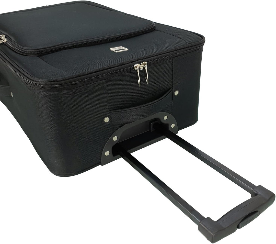 Stoffkoffer Trolley Reisekoffer Inline Rollen (Handgepäck-Mittel-Gross-Sehr Gross) (Schwarz, Sehr gr