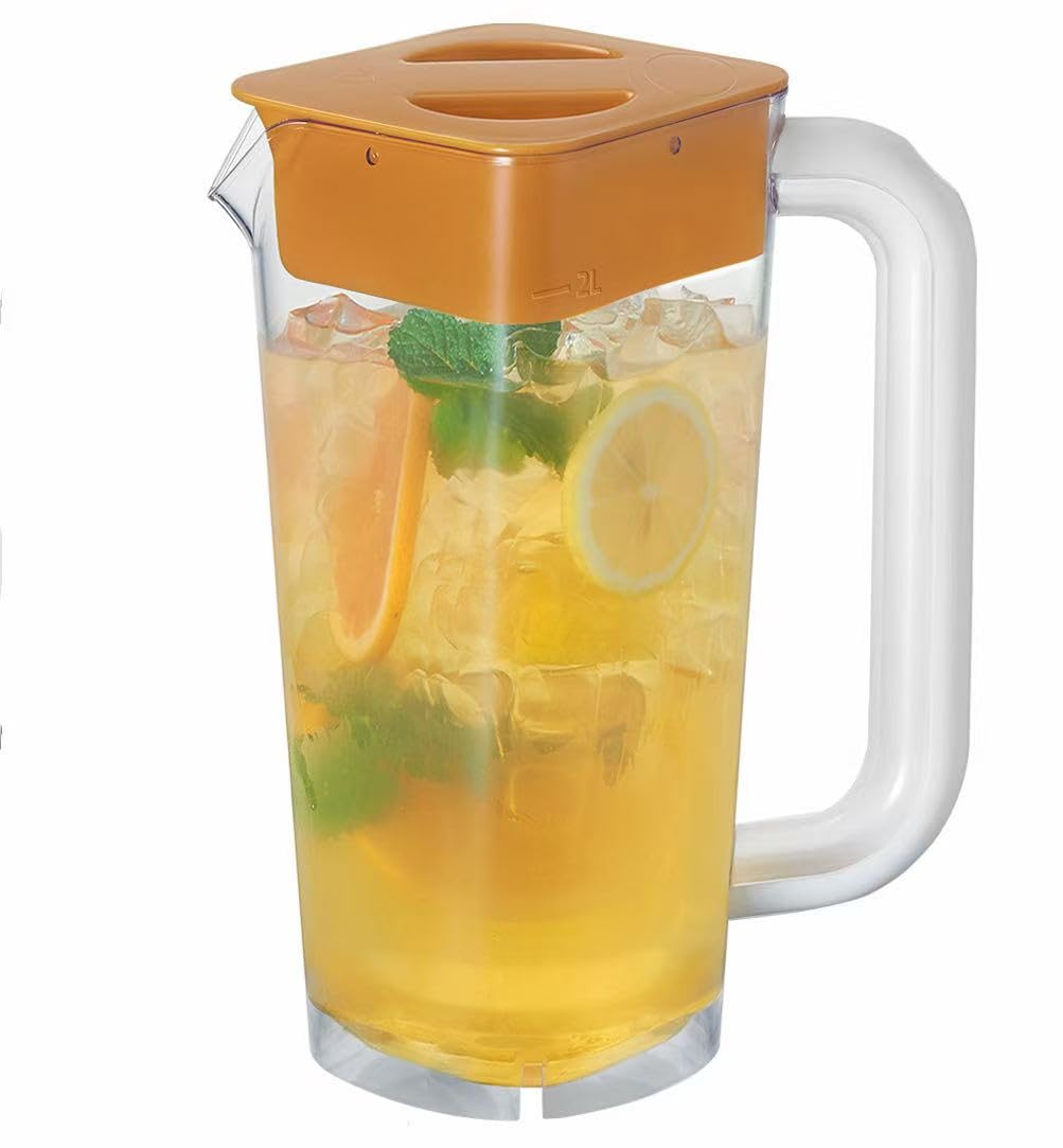 CURTA krug 2liter Wasserkrug Mit Deckel Mit Griff mit Skala, Kunststoff Für kühlschrank,2 liter pitc