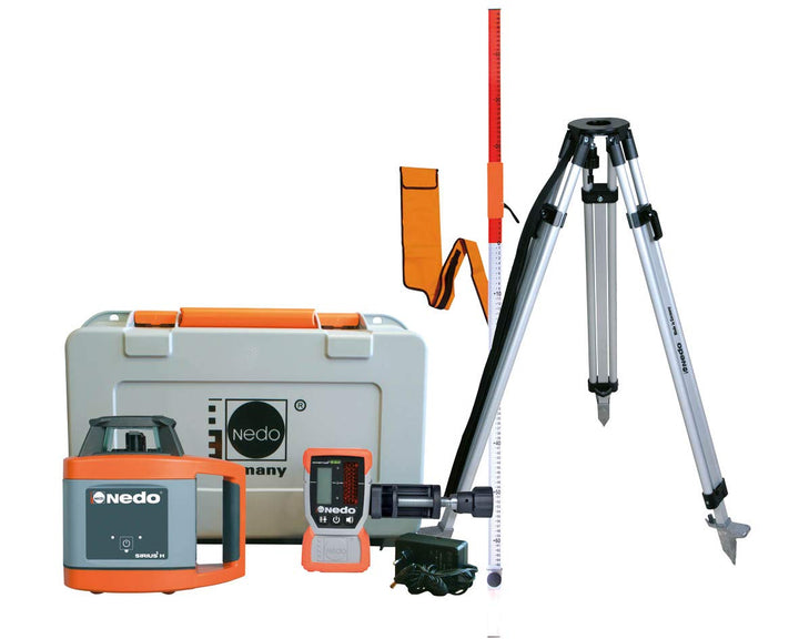 Nedo SIRIUS 1 H selbstnivellierender Rotationslaser im Set mit Stativ und Flexilatte Baulaser Nivell
