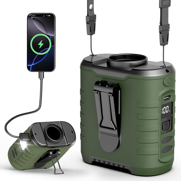 6-in-1 Taillen Clip Ventilator, Ventilator Akku 10000 mAh,5 eschwindigkeitsstufen, 8–41h Laufzeit US