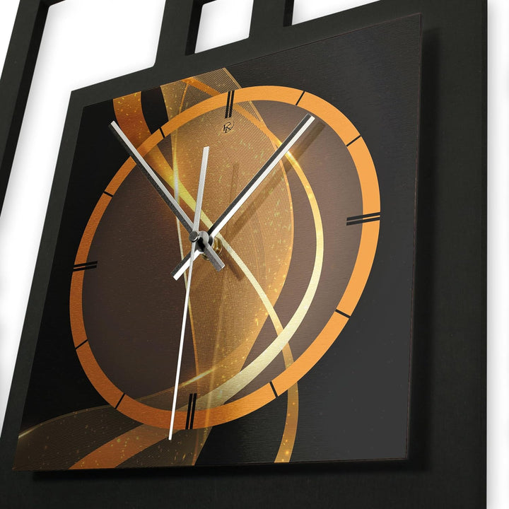 Kreative Feder Designer-Wanduhr „Dynamic“ in modernem Metallic-Look ohne Tickgeräusche (Funk/Quarz)