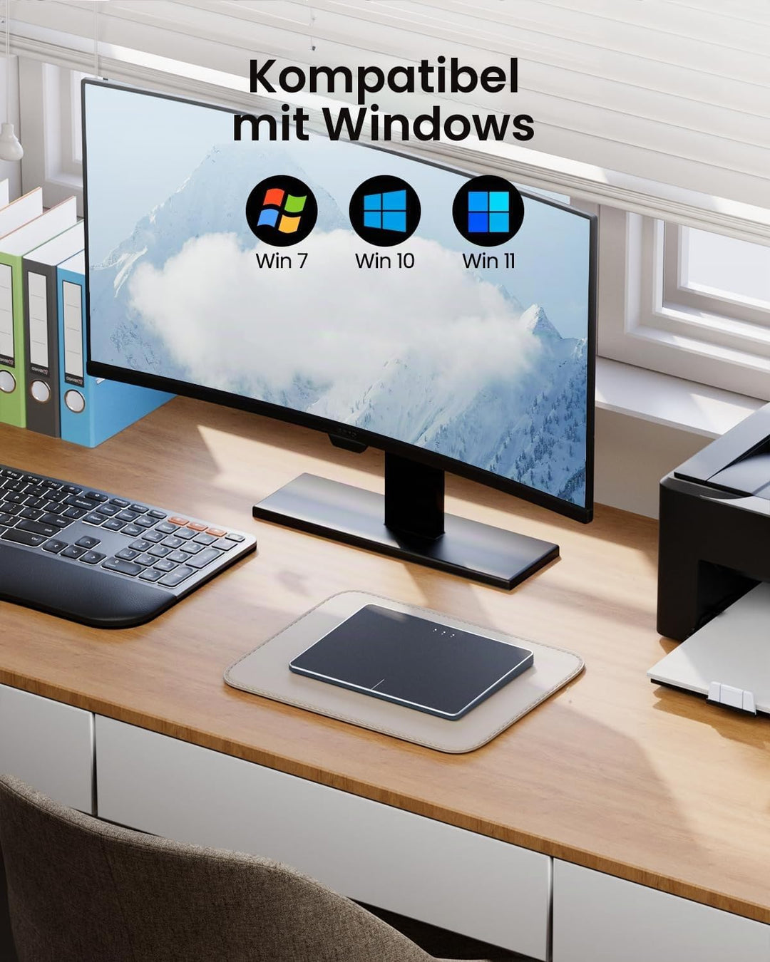 ProtoArc T1 Plus Kabelloses Bluetooth Trackpad für Windows 10/11, Schwarz